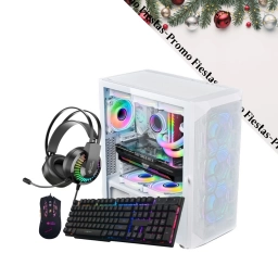 Promo Fiestas: Gabinete Gamer SHOT-SUP-230B-WHITE + Teclado Gamer 8002 + Mouse Gamer USB GM06 + Auricular Gamer SHOT-GT6