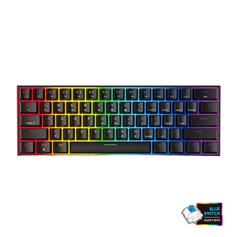 Teclado Gamer Mec�nico USB FANTECH MAXFIT61 MK-857 | Reducido, RGB, Blue Switch